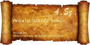 Antaly Szilárda névjegykártya